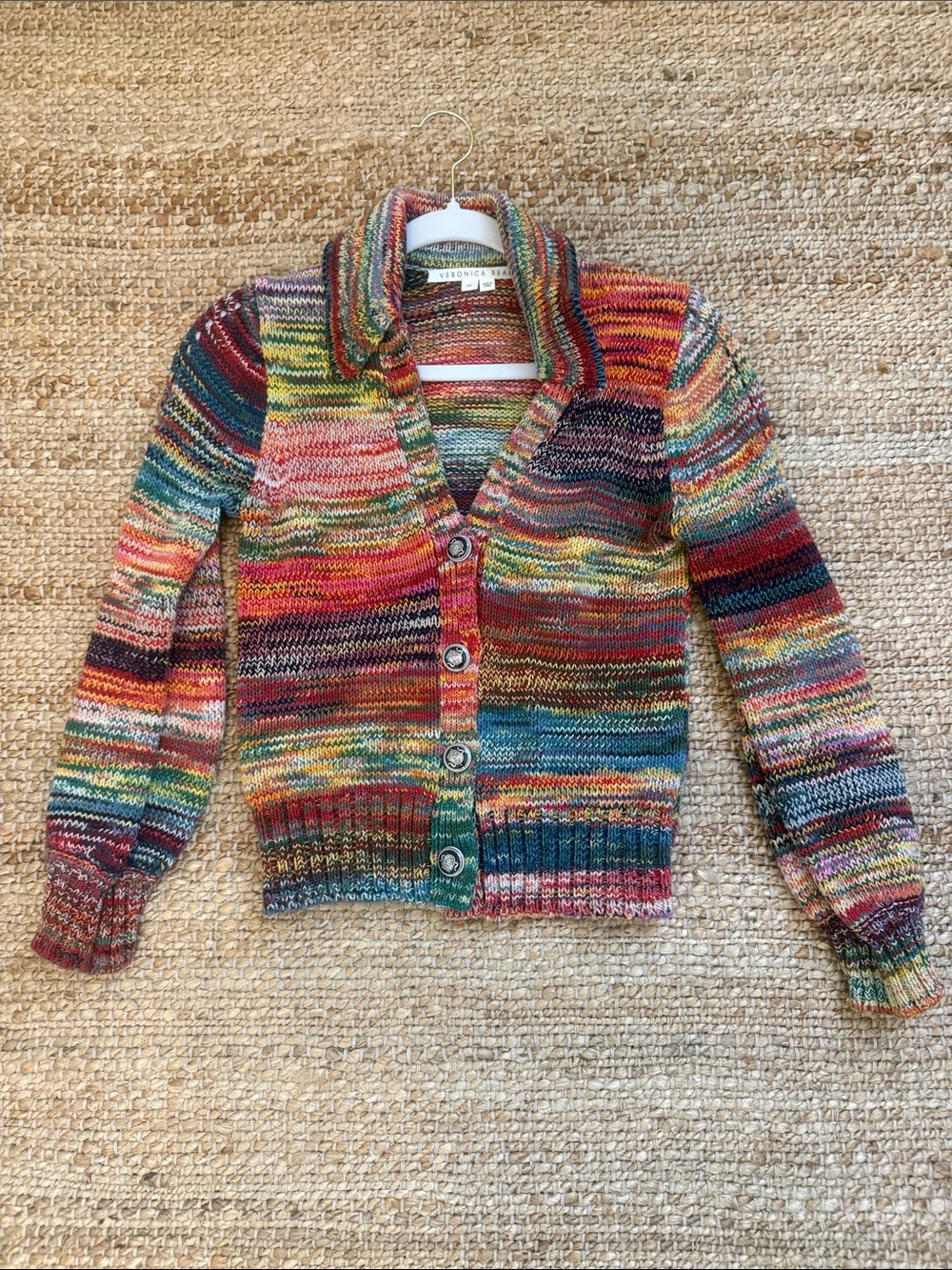 Veronica Beard Multicolor Knit Button-Up Sweater Cardigan - Women's